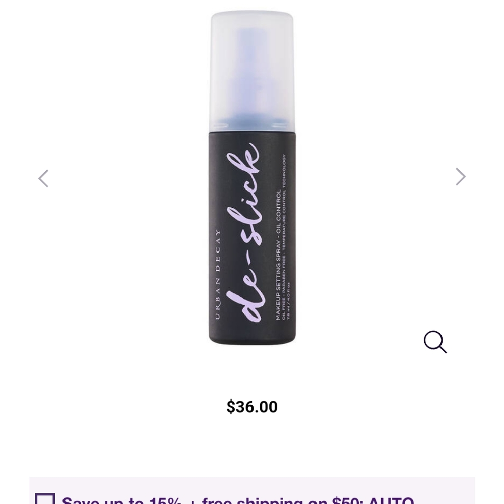 Urban Decay De-Slick Oil Control Makeup Setting Spray